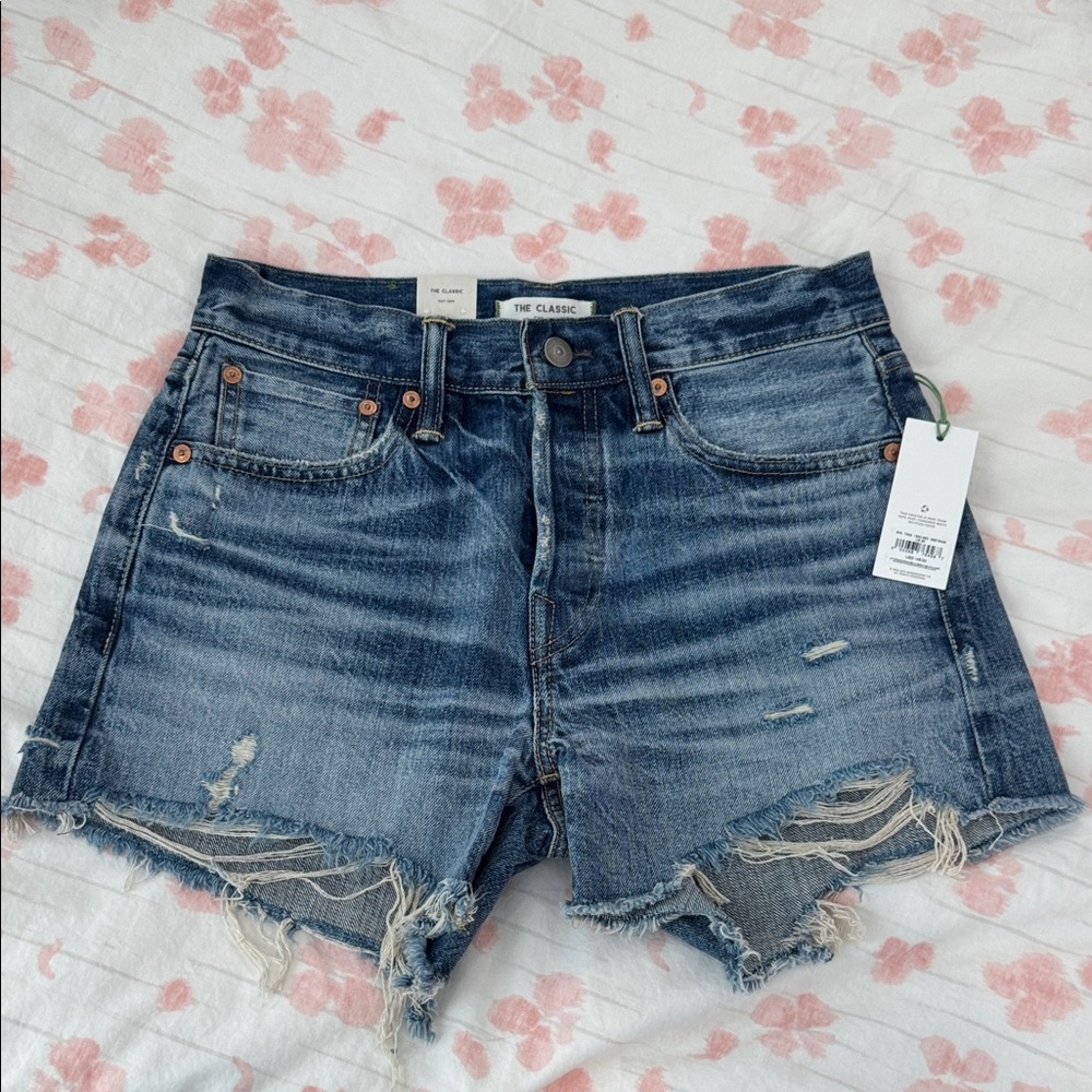 American Eagle Outfitters Distressed Blue Jean Shorts
